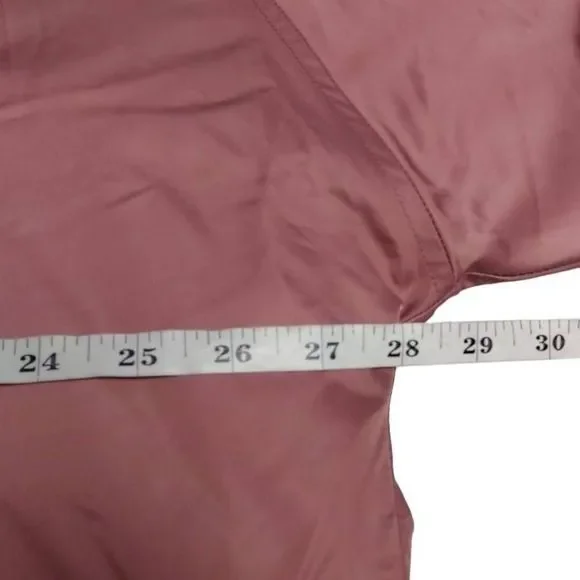 Blush Pink Satin Bomber Jacket New Women's XXL - Picture 7 of 10